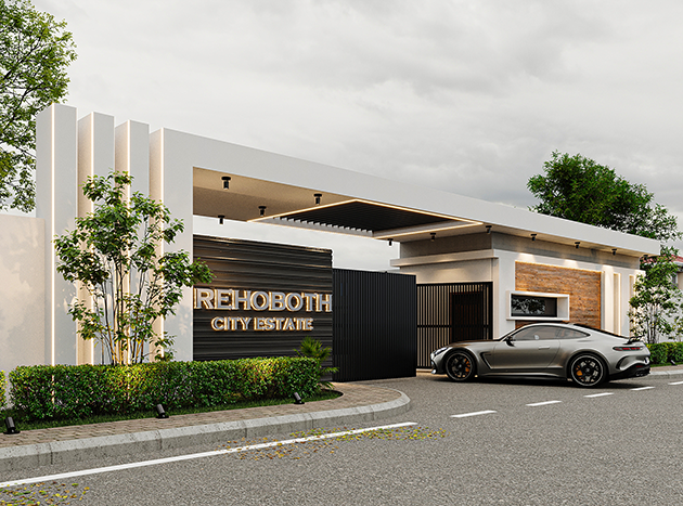 3D Drawing of entrance to Rehoboth City by Serene Scape Estates Limited