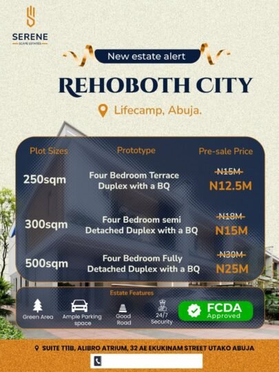 A flyer of Rehoboth City, a real estate project by Serene Scape Estates Limited